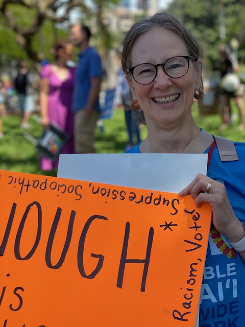 A friend, Peggy from Lutheran Church of Honolulu, who spearheaded participation among members.